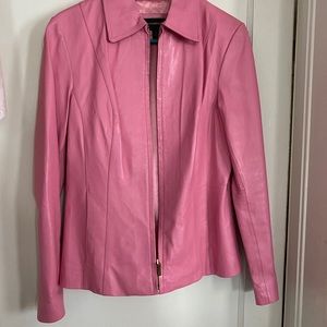 Colebrook bubble gum pink leather jacket